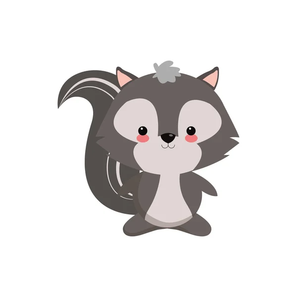 Schattig skunk cartoon icoon — Stockvector