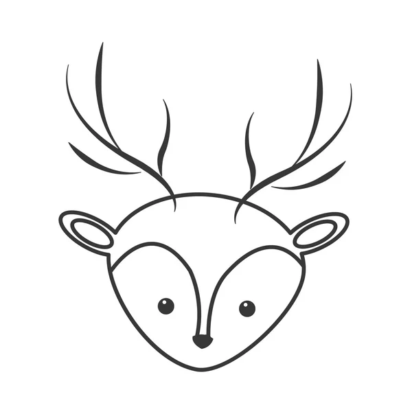 Cute reindeer cartoon icon — Stock Vector