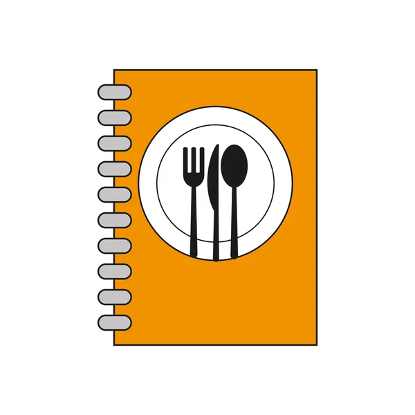 Menú cubertería libro restaurante diseño — Archivo Imágenes Vectoriales