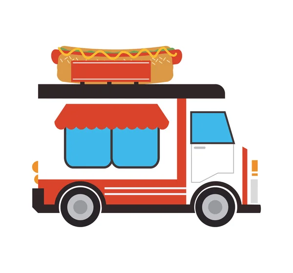 Food truck leverans design — Stock vektor