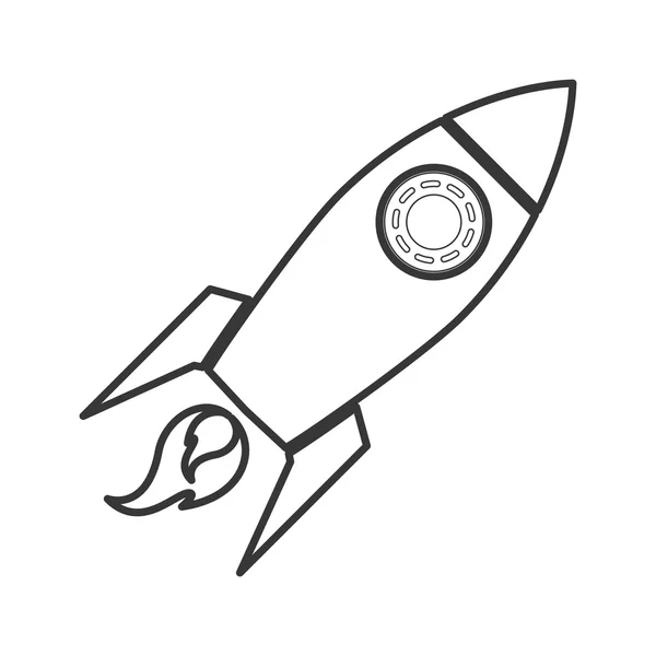 Cohete llama nave espacial diseño — Vector de stock