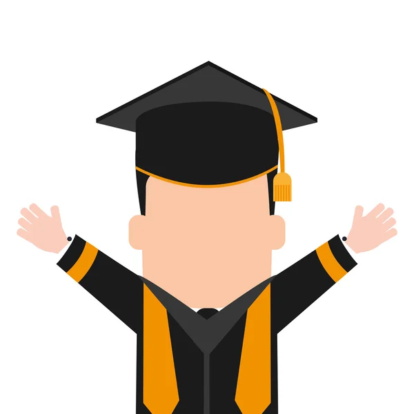 Boy graduation cap design — Stock Vector