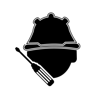 İnşaat işçisi ve tornavida simgesi