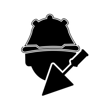 İnşaat işçisi ve mala simgesi