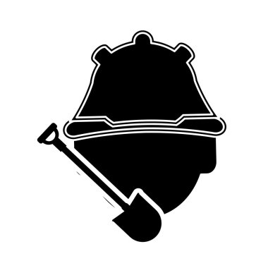 İnşaat işçisi ve kürek simgesi