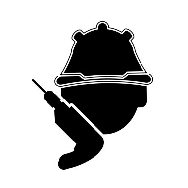 İnşaat işçi ve tatbikat simgesi