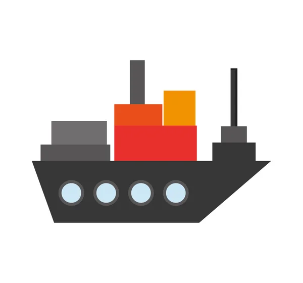 Projeto de transporte de barco navio — Vetor de Stock