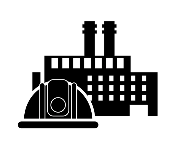 Icône de l'usine et casque — Image vectorielle