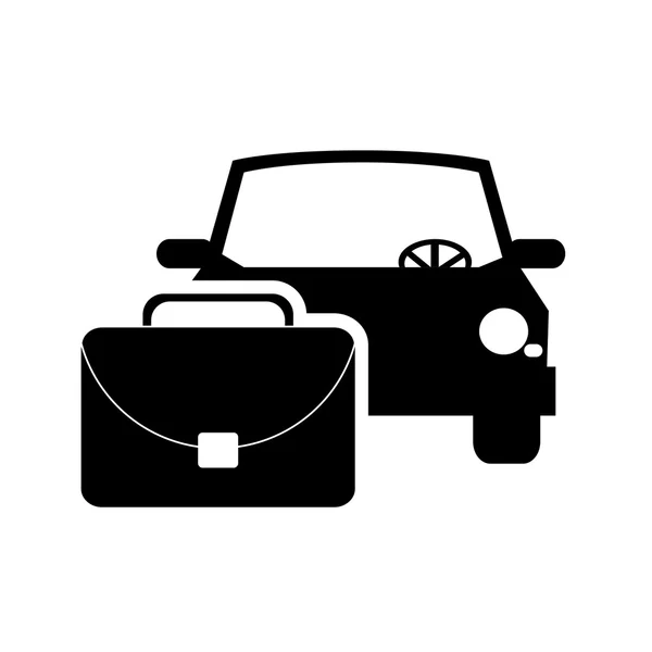 Icône de voiture et valise — Image vectorielle