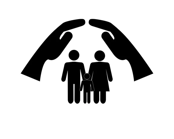 El ve aile sembol simge barınma — Stok Vektör