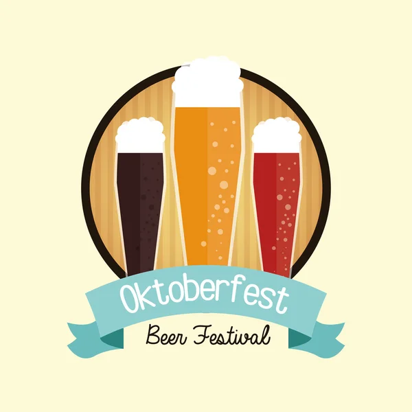 Beer drink oktoberfest design — Stock Vector
