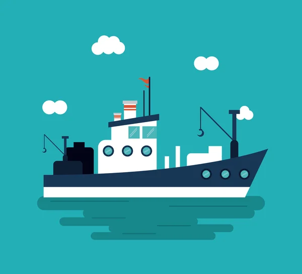 Båten fartyget sea design — Stock vektor