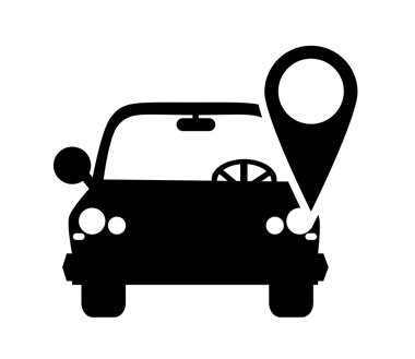 Araba ve gps harita işaretçi simgesi