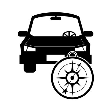 Araba ve pusula simgesini