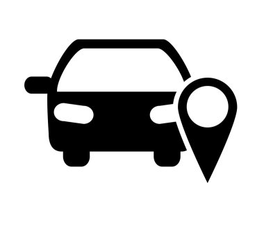 Araba ve gps harita işaretçi simgesi