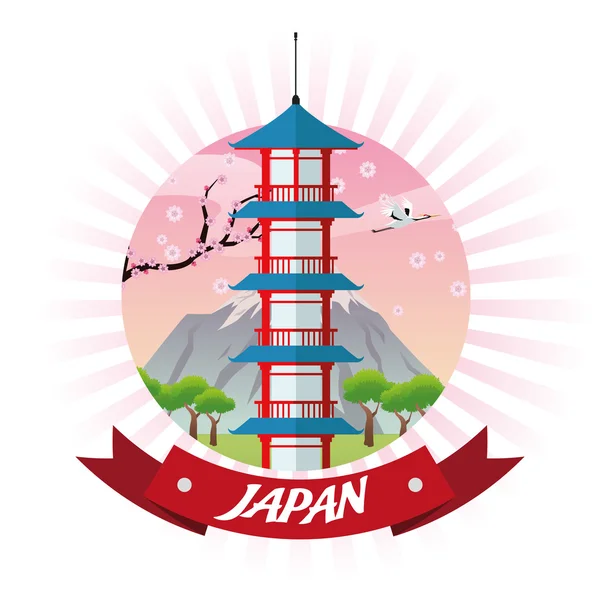 Tower japanisches Kulturdesign — Stockvektor
