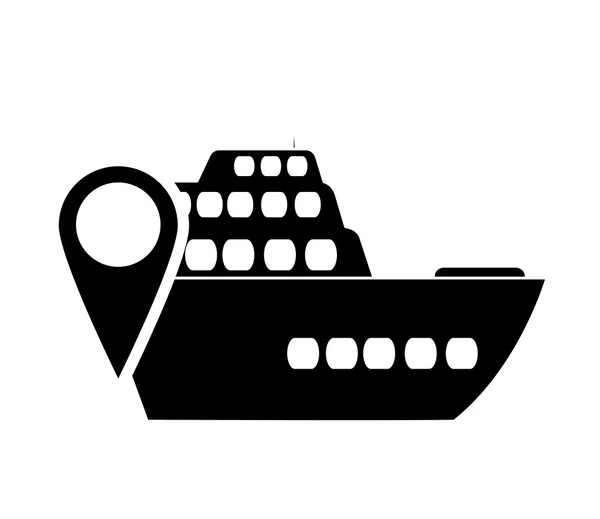 Значок круизного лайнера и GPS-указателя — стоковый вектор