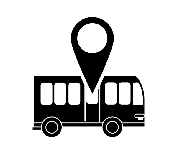 Bus y gps mapa puntero icono — Vector de stock