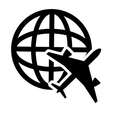 Dünya diagrama ve uçak simge