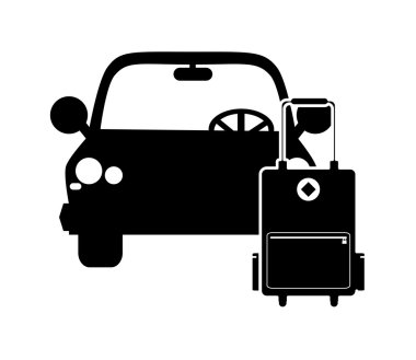 Araba ve bavul simgesi