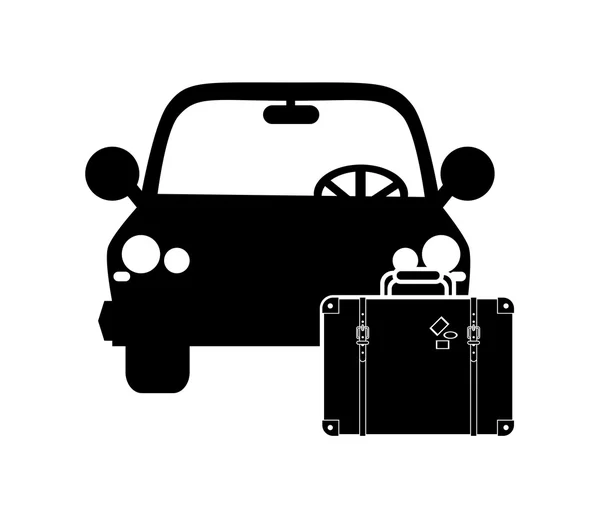 Икона автомобиля и чемодана — стоковый вектор