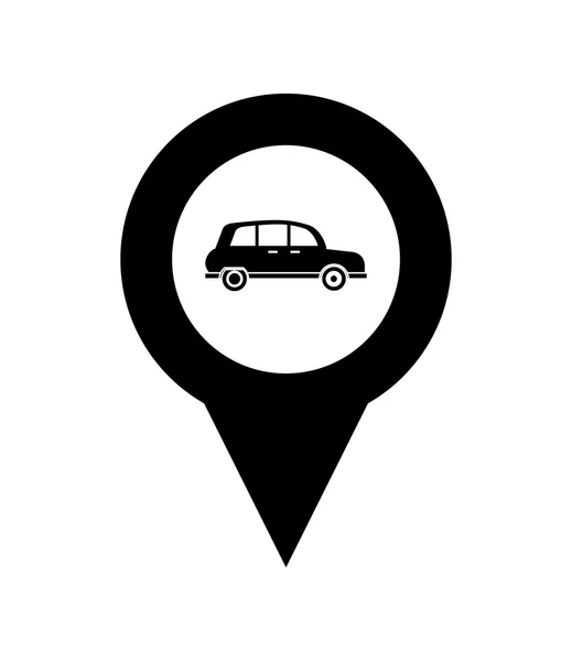 Icono de puntero de mapa de coche y GPS — Archivo Imágenes Vectoriales