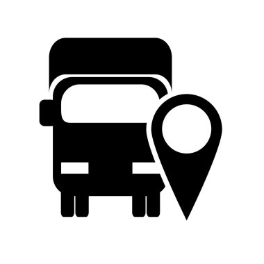 kamyon veya minibüs ile gps harita işaretçi simgesi