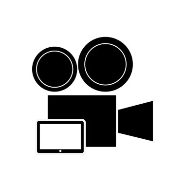 Film projektör ve dizüstü bilgisayar simgesi