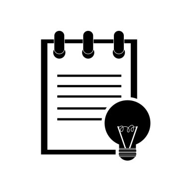 Not defteri ve normal ampul simgesi