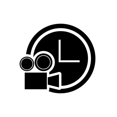 Saat ve kamera film simgesi