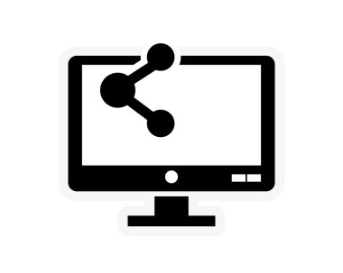bilgisayar monitörü ve bağlantı simgesi