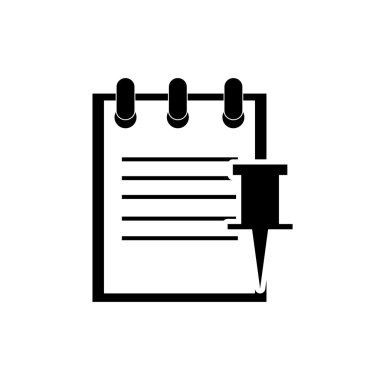 Not defteri ve itme PIN simgesi