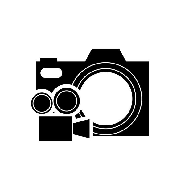 Photographic camera and film projector icon — Stock Vector