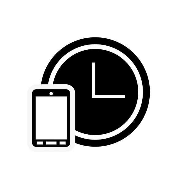 Reloj y el icono del teléfono celular — Vector de stock