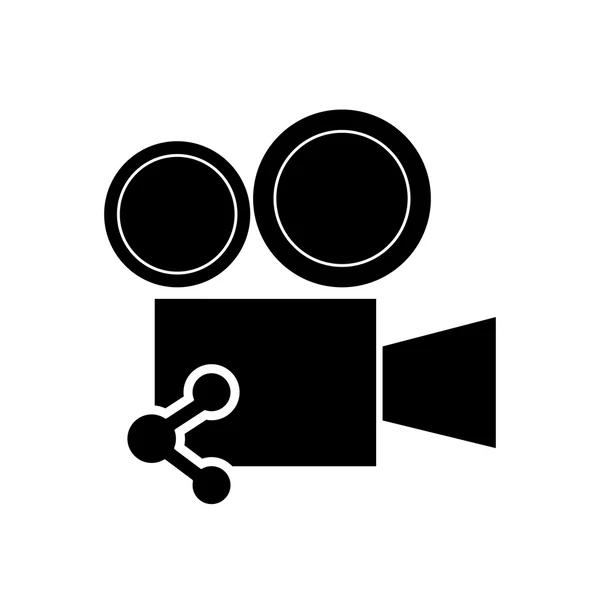 Projecteur de film et icône de connexion — Image vectorielle