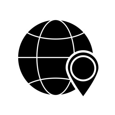 İşaretçi ve simge dünya küre diyagramı gps harita