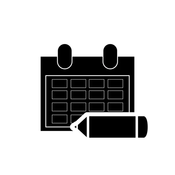 Calendario e icona a matita — Vettoriale Stock