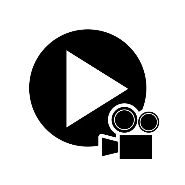 Play-Taste und Filmprojektor-Symbol — Stockvektor