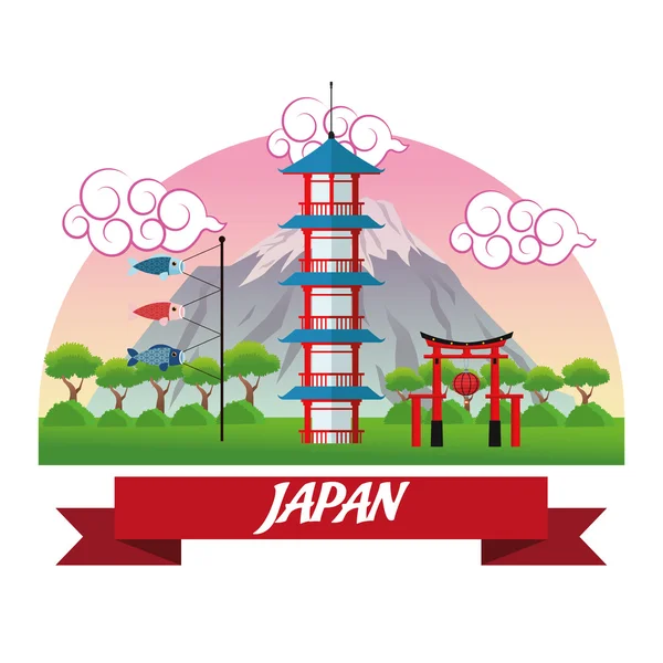 Башня японской культуры — стоковый вектор