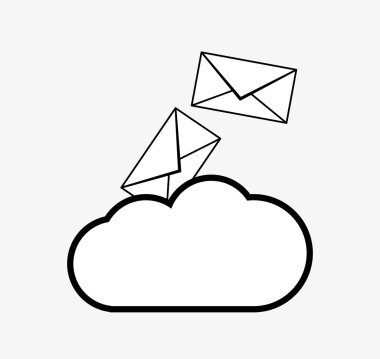 zarf simgesi ile bulut