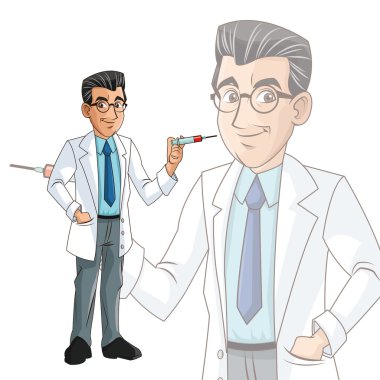 Doktor adam karikatür tasarım