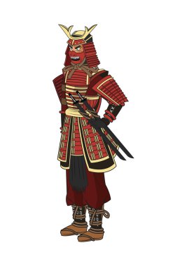 Samuray adam karikatür tasarım