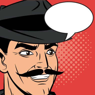 adam çizgi film pop sanat ve retro tasarım