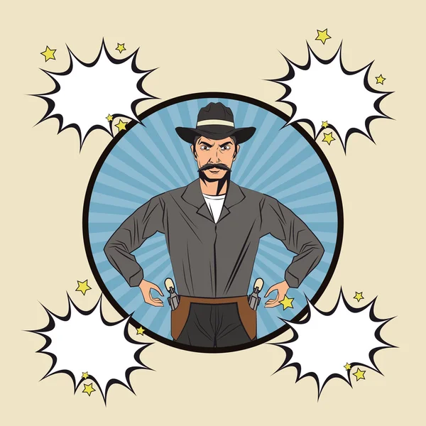 Cowboy man cartoon design — Stockvector