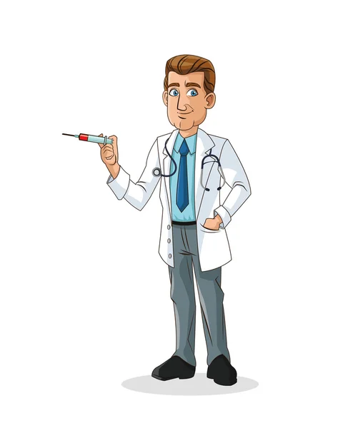 Doctor man cartoon design — Stock Vector