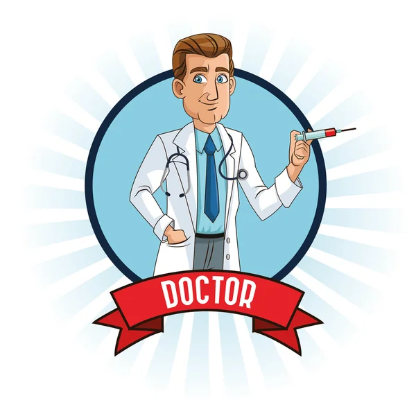 Лікар чоловік мультфільм дизайн — стоковий вектор