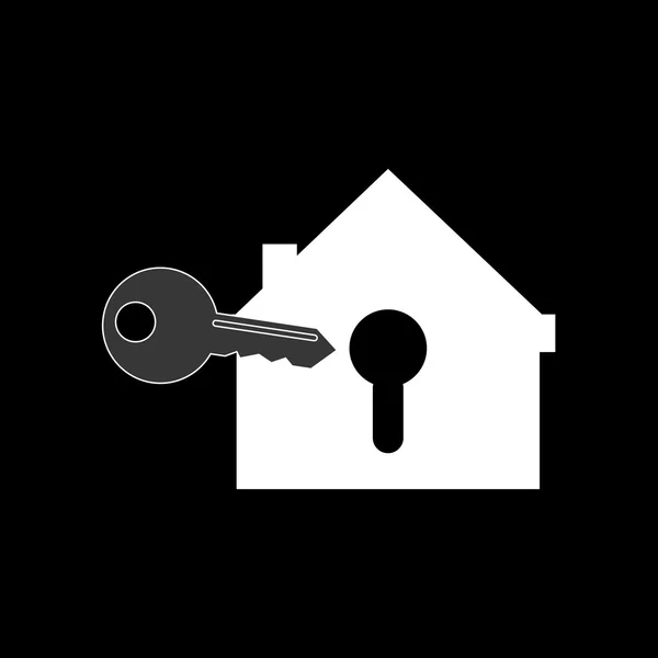 Hus form säkerhet lås och nycklar system säkerhetsdesign — Stock vektor