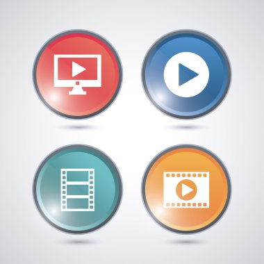 Video film ve Medya Icon set