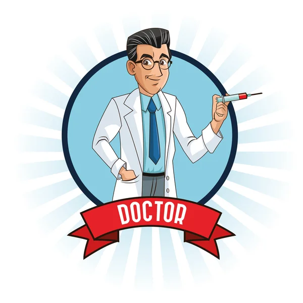 Doctor Man การออกแบบการ์ตูน — ภาพเวกเตอร์สต็อก