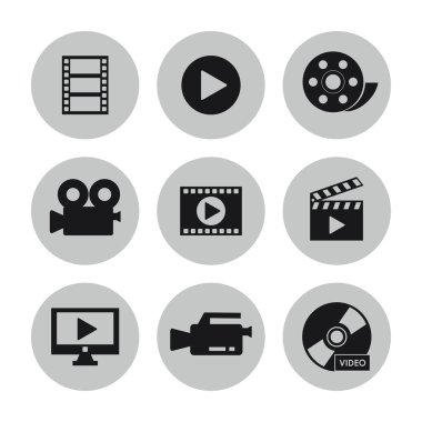 Video film ve Medya Icon set